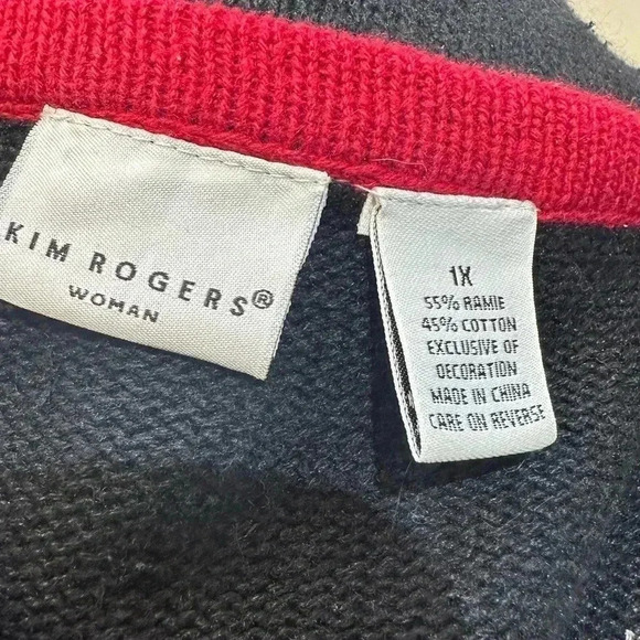 Kim Rogers Black Ugly Christmas Cardigan size 1X - Picture 5 of 6